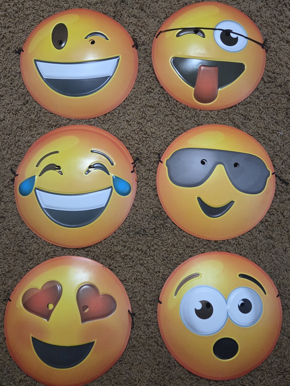 Kids Emoji Face Costume Masks - Yellow Emoji Mask Set